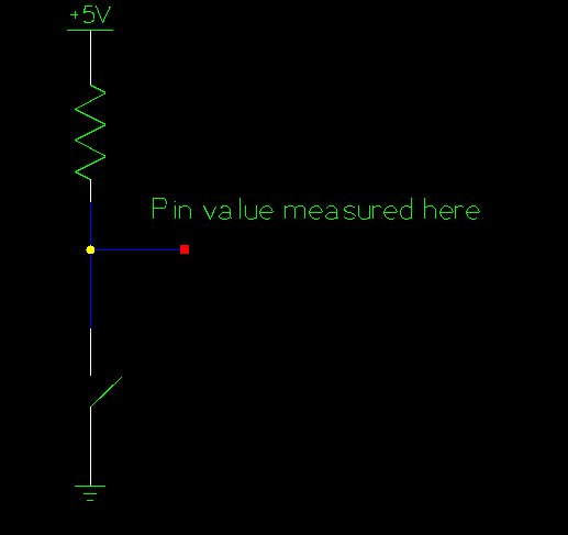 Schematic of pull up resistor with switch