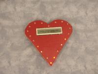 Front view of the Valentine's Day heart card.