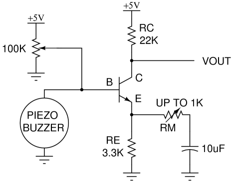 Single-transistor amplifier schematic